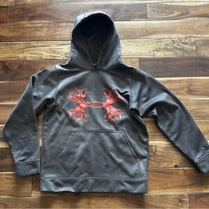 Under Armour Storm Youth Small Brown Antler Hoodie Sweatshirt - YSM